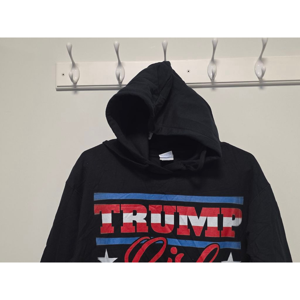 Women's PORT & COMPANY Black Trump Girl Graphic Hoodie L - Picture 4 of 7